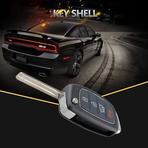 4-button Folding Car Key Shell with Metal Edge Solaris ix35 ix4 Santa For Hyundai Sonata 2014-2017 / Tucson 2016-2019 / Santa Fe 2013-2016 - Image 8