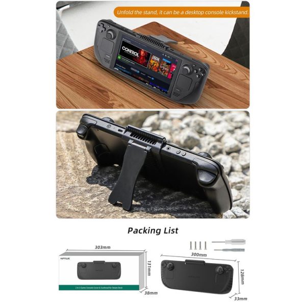 Steam Deck Hifylux 3 in 1 Gaming Console Protector Guard Monitor Cover Sun Hood Kickstand Holder Mount (Black) - Image 10