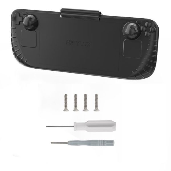 Steam Deck Hifylux 3 in 1 Gaming Console Protector Guard Monitor Cover Sun Hood Kickstand Holder Mount (Black) - Image 2