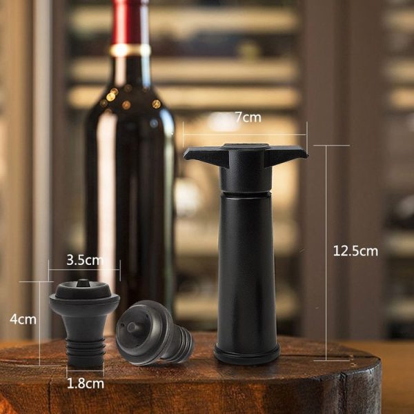 Red Wine Vacuum Pump Freshener Silicone Wine Stopper Set, Specification: Black Pump 4-stopper Box - Image 7