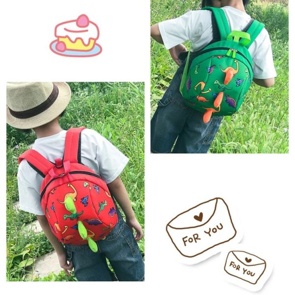 Children Dinosaur Cartoon Anti-Lost Backpack (Blue) - Image 7