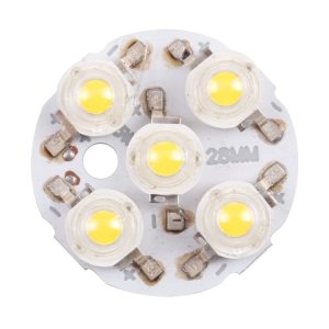 5W 5 LEDs Module Lamp Ceiling Lighting Source 28mm, DC15V (Warm White Light)