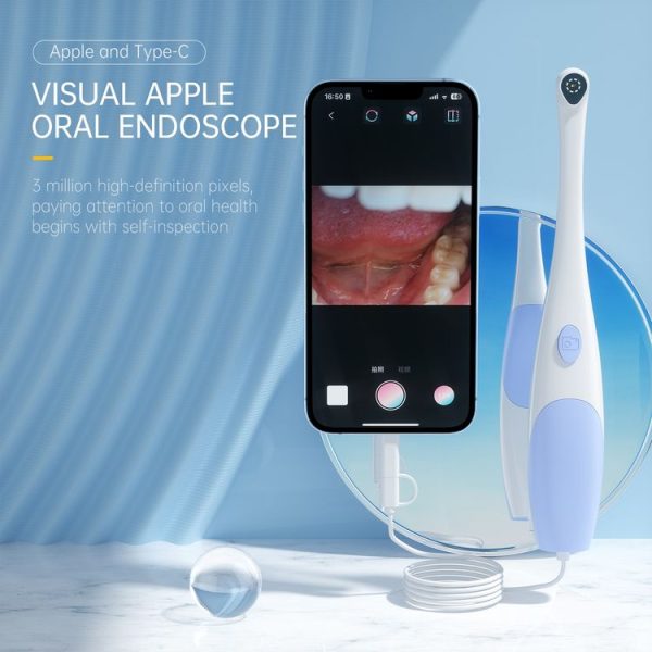 AN109 8LEDs 3.0MP 2 in 1 Visible Oral Endoscope (Purple) - Image 2