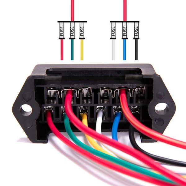 6 Ways 2 In 6 Out Fuse Box Fuse Panel Holder with Fuse - Image 2