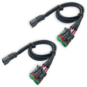 2pcs IP67 Waterproof DT Female Connector Socket Adapter, Style: 2 in 1