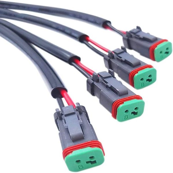 2pcs IP67 Waterproof DT Female Connector Socket Adapter, Style: 2 in 1 - Image 2