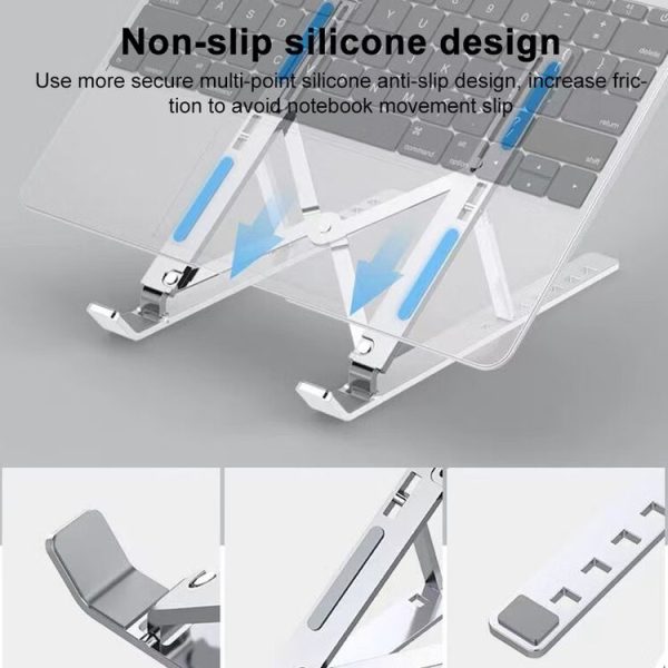 Lenovo Thinkplus Desktop Laptop Folding Holder CT10 (Silver) - Image 2