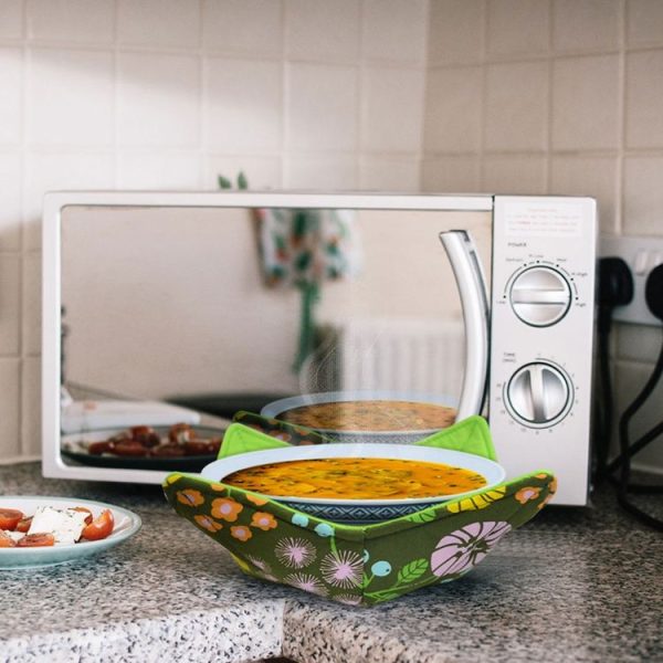 Microwave Heating Anti-scalding Cotton Dish Rack (Fluorescent Green) - Image 4