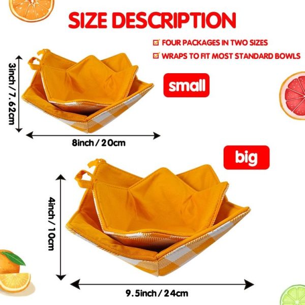 Microwave Oven Anti-scalding Multifunctional Bowl Mat Washable (Orange) - Image 2
