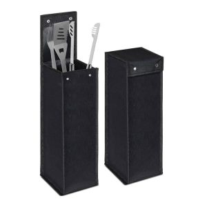 Hardware Tools Barbecue Utensils Oxford Cloth Folding Storage Bag (Black)