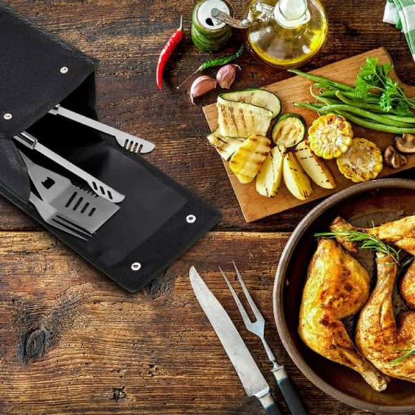 Hardware Tools Barbecue Utensils Oxford Cloth Folding Storage Bag (Black) - Image 4
