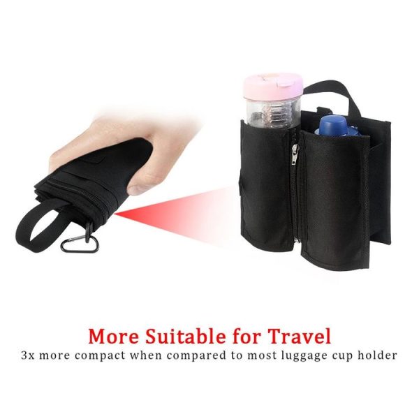 Travel Suitcase Portable Folding Storage Portable Cup Holder (Black) - Image 3