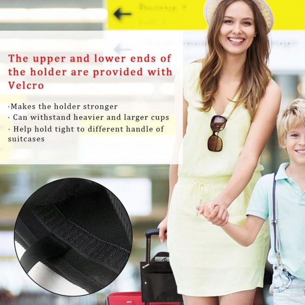 Travel Suitcase Portable Folding Storage Portable Cup Holder (Black) - Image 6