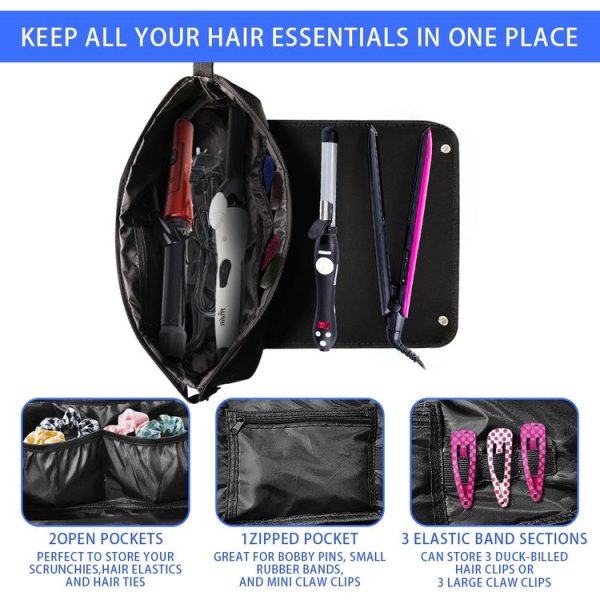 Hair Straightener and Curling Iron Hair Tool Storage Bag For Dyson (Pink) - Image 5
