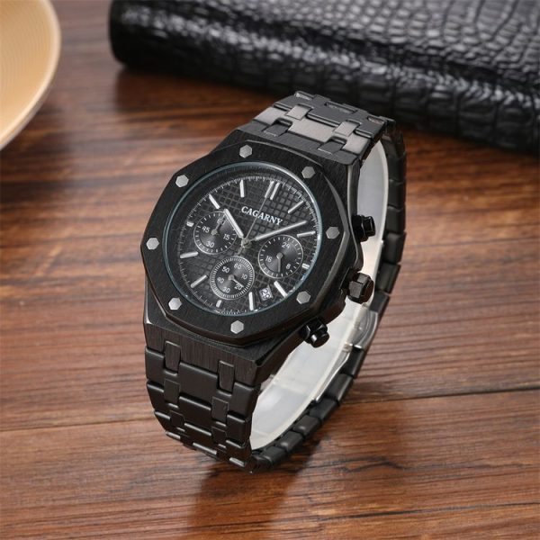 CAGARNY 6835 Men Simple Quartz Steel Band Watch (Black) - Image 2