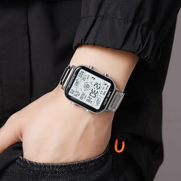 SKMEI 1888 Multifunctional Men 30M Waterproof Sports Stainless Steel Digital Wrist Watch (Rose Gold) - Image 9