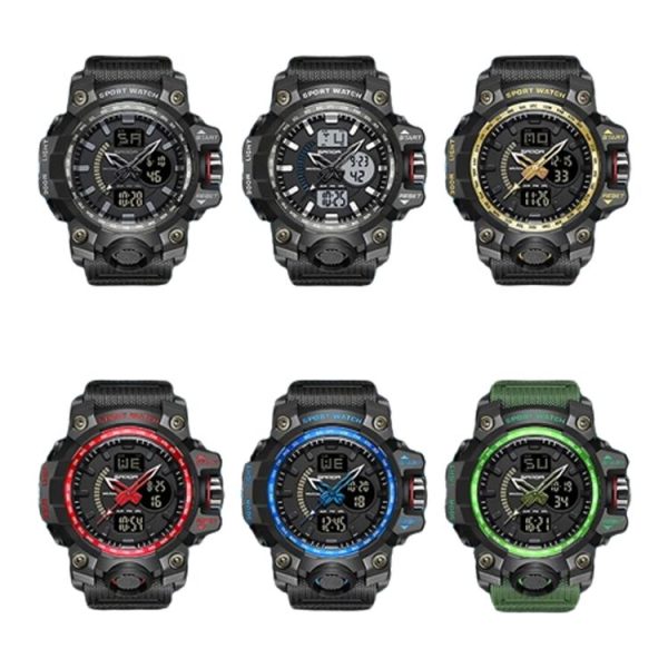 SANDA 3132 Men Multifunctional Waterproof Luminous Sports Watch (Black) - Image 2