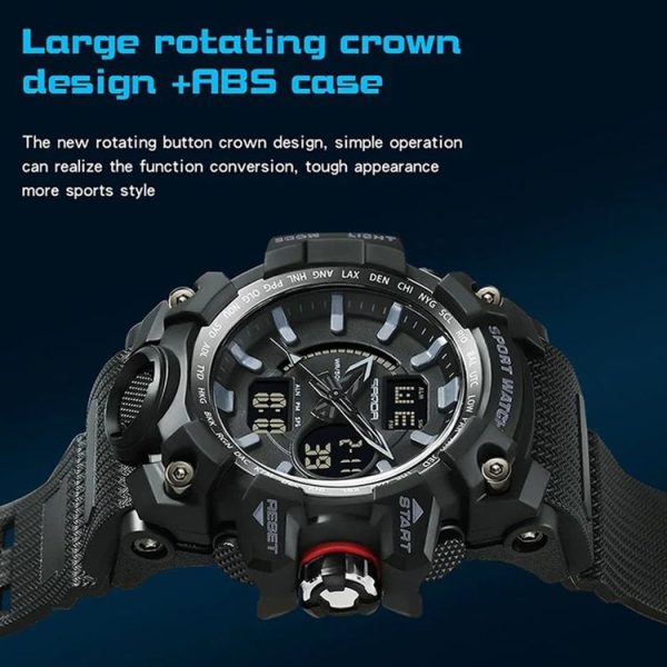 SANDA 3132 Men Multifunctional Waterproof Luminous Sports Watch (Black) - Image 4