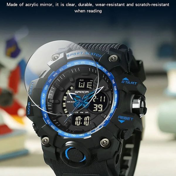 SANDA 3132 Men Multifunctional Waterproof Luminous Sports Watch (Black) - Image 5