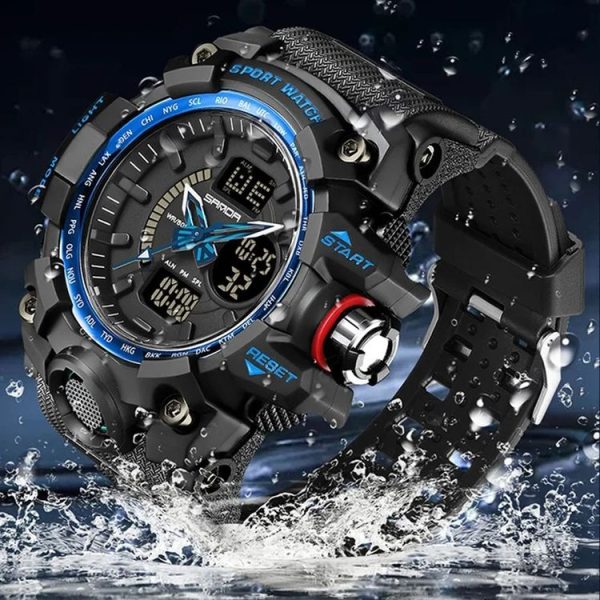 SANDA 3132 Men Multifunctional Waterproof Luminous Sports Watch (Black) - Image 7