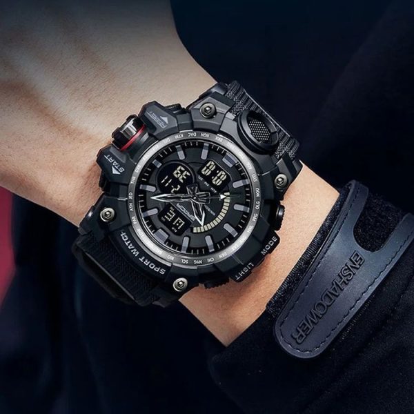 SANDA 3132 Men Multifunctional Waterproof Luminous Sports Watch (Black) - Image 8