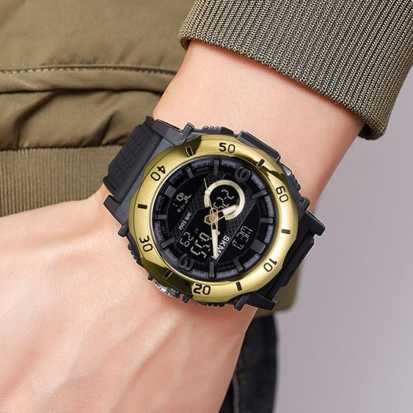 SKMEI 2098 Multifunctional Men 50M Waterproof Thermometer Dual Display Digital Wrist Watch (Black) - Image 9