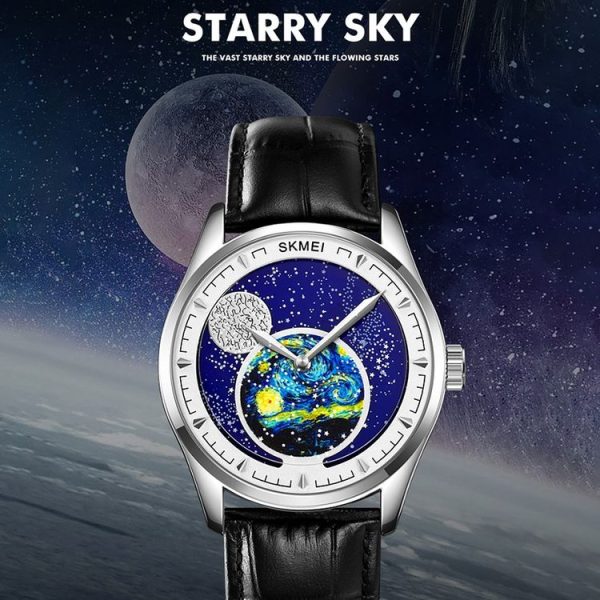 SKMEI 2115 Multifunctional Men Outdoor 30M Waterproof Moon Phase Quartz Watch (Gold) - Image 3