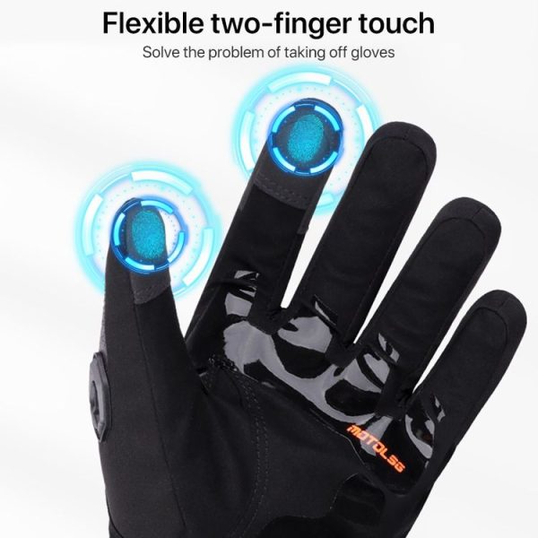 1-Pair MOTOLSG Motorcycle Riding Waterproof Winter Warm Gloves, Size: M (Black Red) - Image 4
