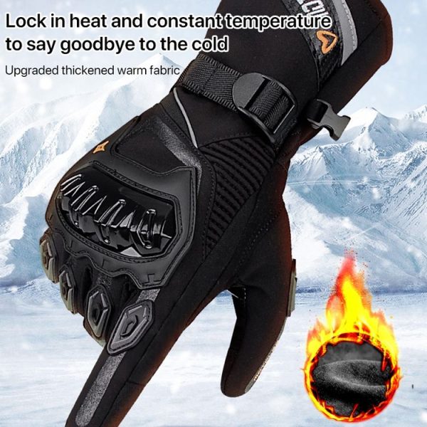 1-Pair MOTOLSG Motorcycle Riding Waterproof Winter Warm Gloves, Size: M (Black Red) - Image 5
