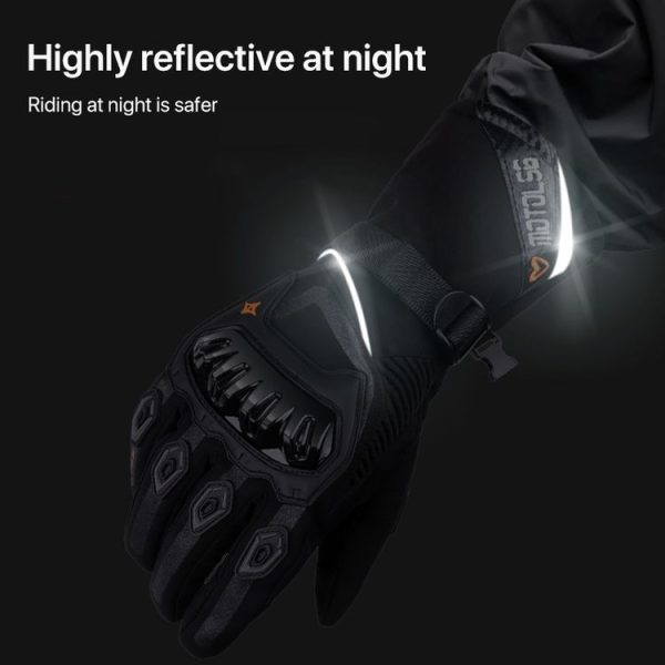 1-Pair MOTOLSG Motorcycle Riding Waterproof Winter Warm Gloves, Size: M (Black Red) - Image 7