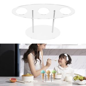 YX035 Acrylic Ice Cream Cone Rack Ice Cream Display Stand (Transparent)