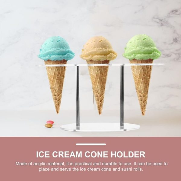 YX035 Acrylic Ice Cream Cone Rack Ice Cream Display Stand (Transparent) - Image 6