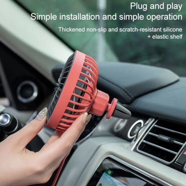 F829 Portable Car Air Outlet Electric Cooling Fan with LED Light (Yellow) - Image 10