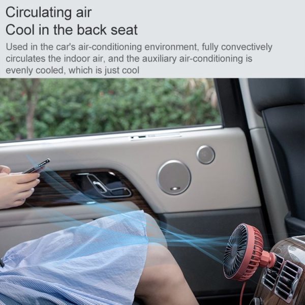 F829 Portable Car Air Outlet Electric Cooling Fan with LED Light (Yellow) - Image 11
