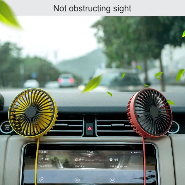 F829 Portable Car Air Outlet Electric Cooling Fan with LED Light (Yellow) - Image 13