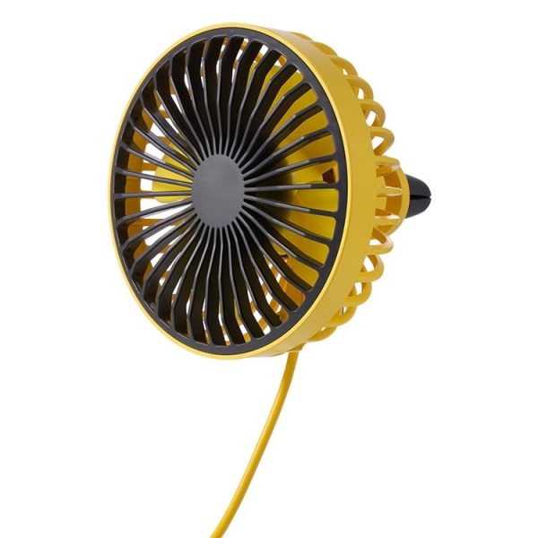 F829 Portable Car Air Outlet Electric Cooling Fan with LED Light (Yellow) - Image 2