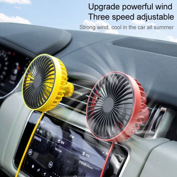 F829 Portable Car Air Outlet Electric Cooling Fan with LED Light (Yellow) - Image 9