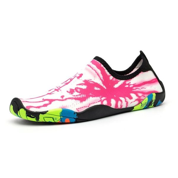 Printed Pattern Non-slip Rubber Thick Bottom Beach Shoes Swimming Shoes Diving Socks for Ladies, A Pair, Size: 35 (Lightning Pink) - Image 2