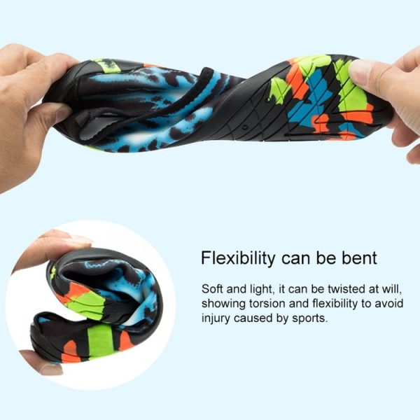 Printed Pattern Non-slip Rubber Thick Bottom Beach Shoes Swimming Shoes Diving Socks for Ladies, A Pair, Size: 36 (Fly Line Gray) - Image 3
