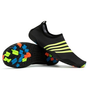 Printed Pattern Non-slip Rubber Thick Bottom Beach Shoes Swimming Shoes Diving Socks for Ladies, A Pair, Size: 39 (Black Stripes)