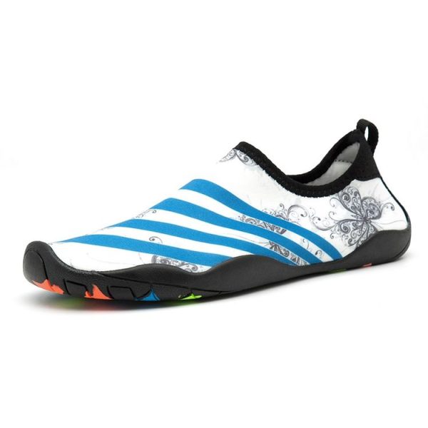 Printed Pattern Non-slip Rubber Thick Bottom Beach Shoes Swimming Shoes Diving Socks for Ladies, A Pair, Size: 41 (Blue Butterfly) - Image 2