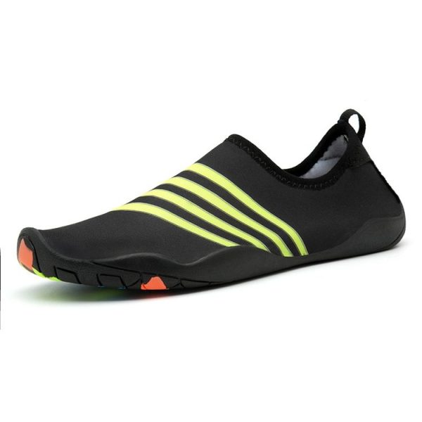 Printed Pattern Non-slip Rubber Thick Bottom Beach Shoes Swimming Shoes Diving Socks for Men, A Pair, Size: 46 (Black Stripes) - Image 2