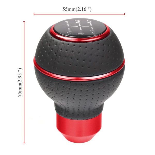 Universal Car Manual Gear Shift Lever 5-speed Shifter Knob (Red) - Image 5