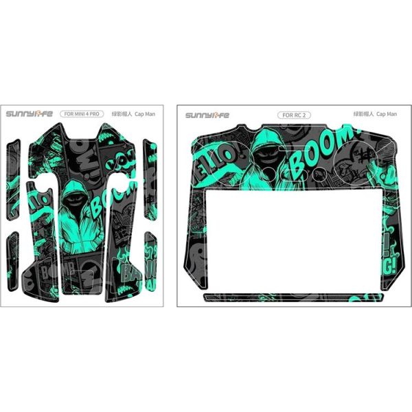 DJI Mini 4 Pro / RC 2 Drone Body Remote Control Protective Sticker (Green Hat Man) - Image 2