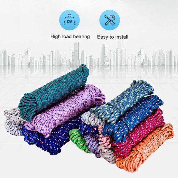 5m Outdoor Thick Nylon Rope for Hanging Clothes, Random Color - Image 2