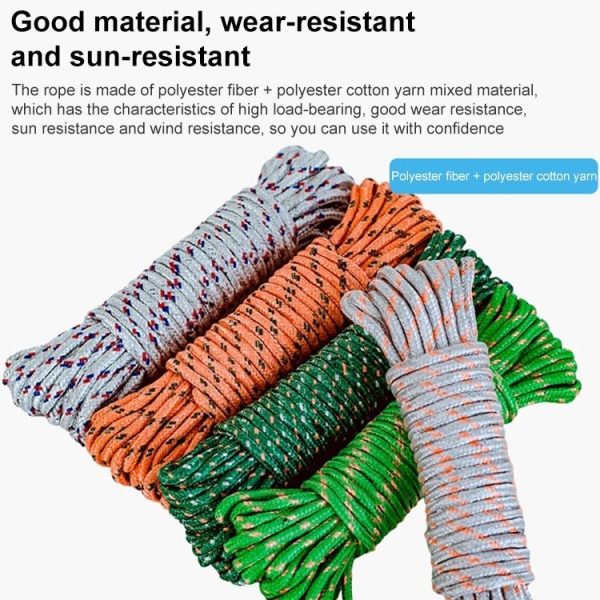 5m Outdoor Thick Nylon Rope for Hanging Clothes, Random Color - Image 3
