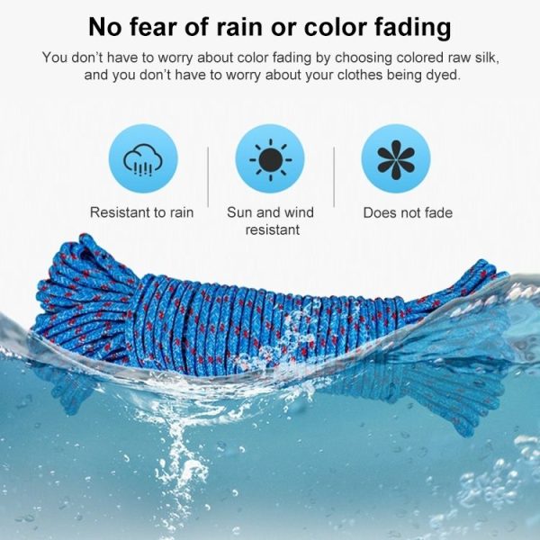 5m Outdoor Thick Nylon Rope for Hanging Clothes, Random Color - Image 5
