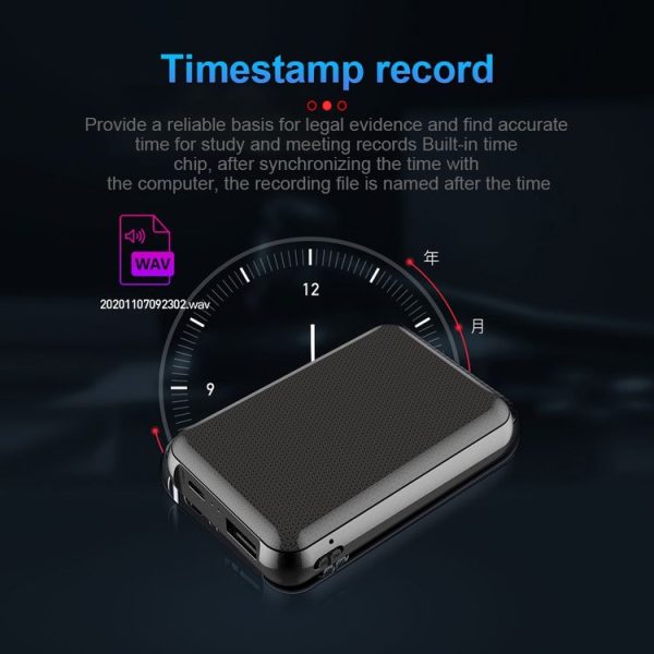 JNN Q75 Magnetic Power Bank Smart Voice Recorder, Memory: 4GB (Black) - Image 11