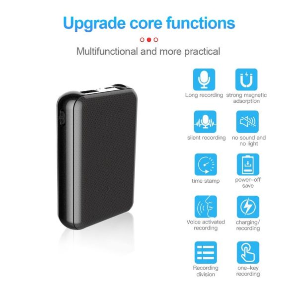 JNN Q75 Magnetic Power Bank Smart Voice Recorder, Memory: 4GB (Black) - Image 4