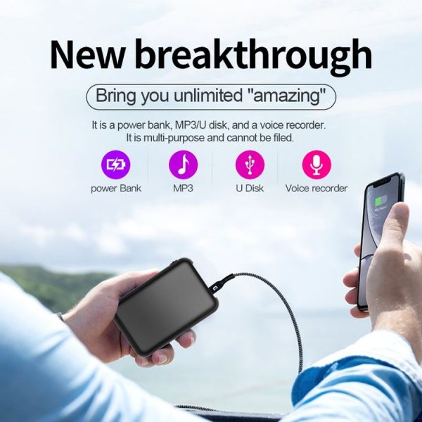 JNN Q75 Magnetic Power Bank Smart Voice Recorder, Memory: 4GB (Black) - Image 5